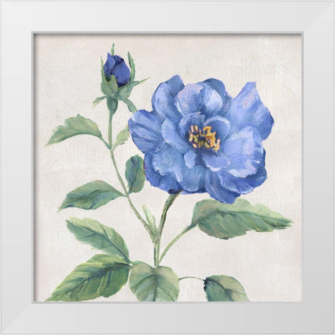 Blue Grandiflora II White Modern Wood Framed Art Print by Nan