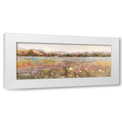 Meadow Sunrise White Modern Wood Framed Art Print by Swatland, Sally