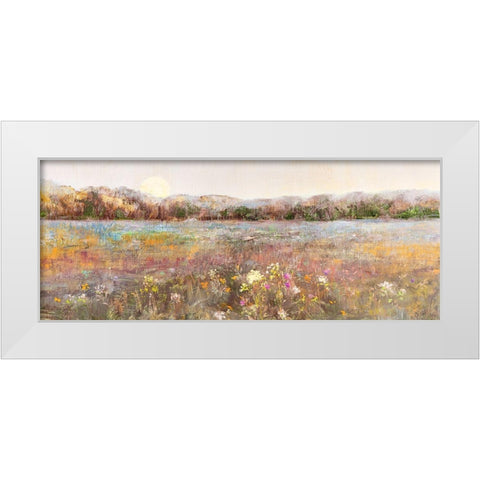 Meadow Sunrise White Modern Wood Framed Art Print by Swatland, Sally