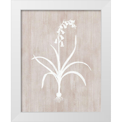 Botany Beauty I White Modern Wood Framed Art Print by CAD Designs