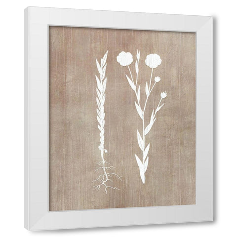 Botany Beauty III White Modern Wood Framed Art Print by CAD Designs