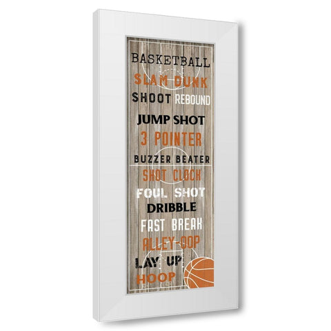 Basketball White Modern Wood Framed Art Print by Carpentieri, Natalie