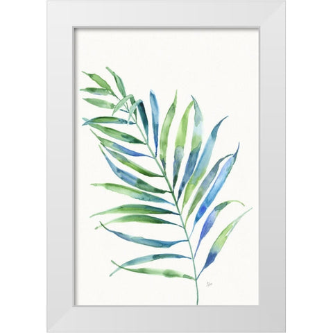 Aqua Fond II White Modern Wood Framed Art Print by Nan