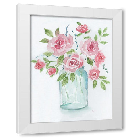 Adorable II White Modern Wood Framed Art Print by Nan