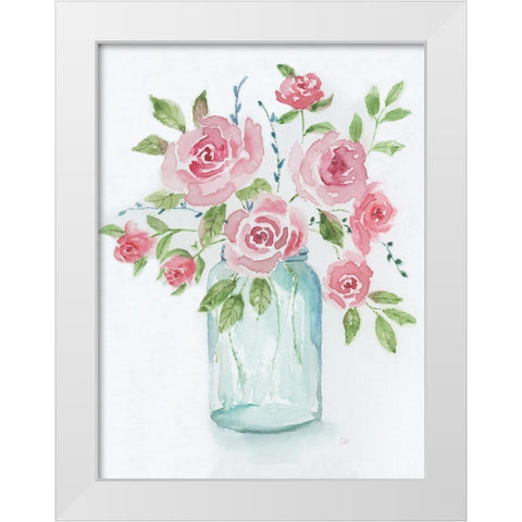 Adorable II White Modern Wood Framed Art Print by Nan