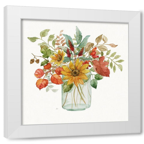 Autumn Fresh I White Modern Wood Framed Art Print by Nan