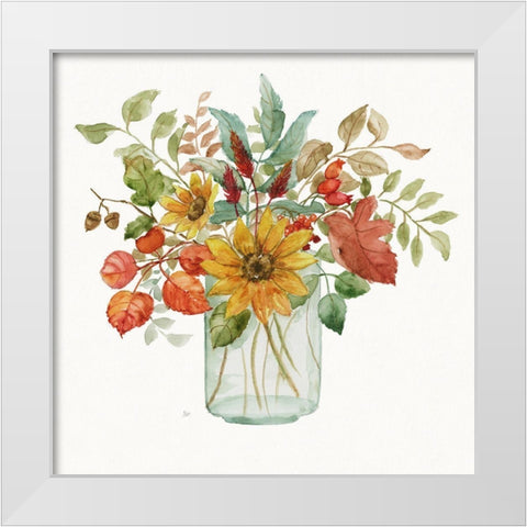 Autumn Fresh I White Modern Wood Framed Art Print by Nan