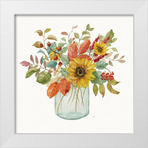 Autumn Fresh II White Modern Wood Framed Art Print by Nan