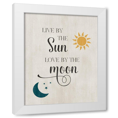 Sun and Moon White Modern Wood Framed Art Print by CAD Designs