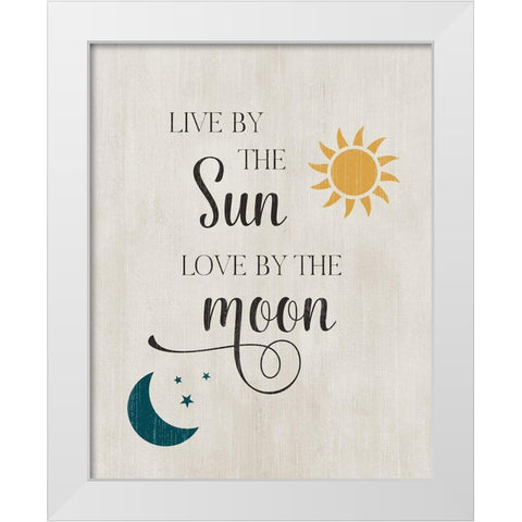 Sun and Moon White Modern Wood Framed Art Print by CAD Designs
