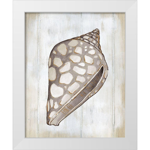 Ocean Cone I White Modern Wood Framed Art Print by Robinson, Carol