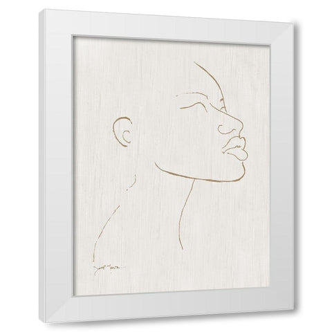 Portrait Sketch I White Modern Wood Framed Art Print by Tava Studios