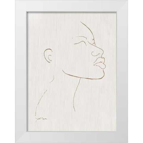 Portrait Sketch I White Modern Wood Framed Art Print by Tava Studios