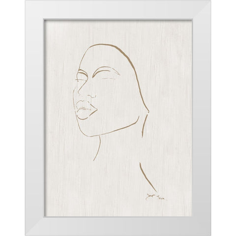 Portrait Sketch II White Modern Wood Framed Art Print by Tava Studios
