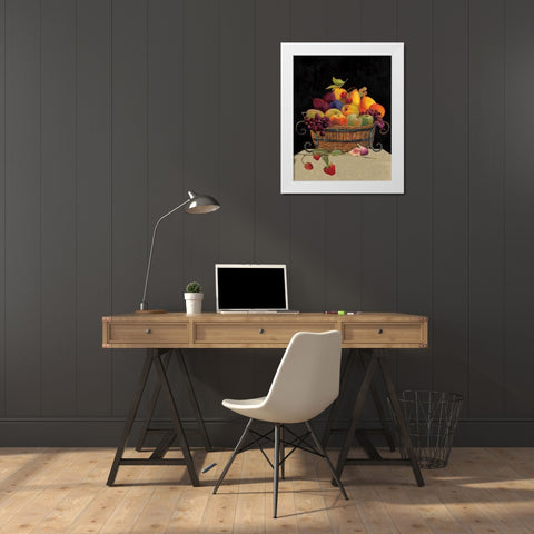 Fruit Basket I White Modern Wood Framed Art Print by Olson, Charlene