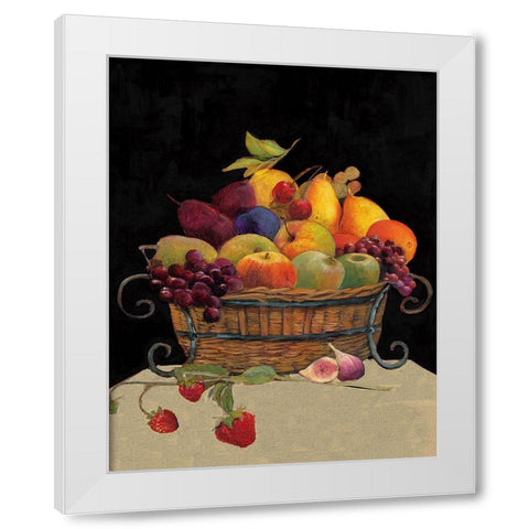 Fruit Basket I White Modern Wood Framed Art Print by Olson, Charlene