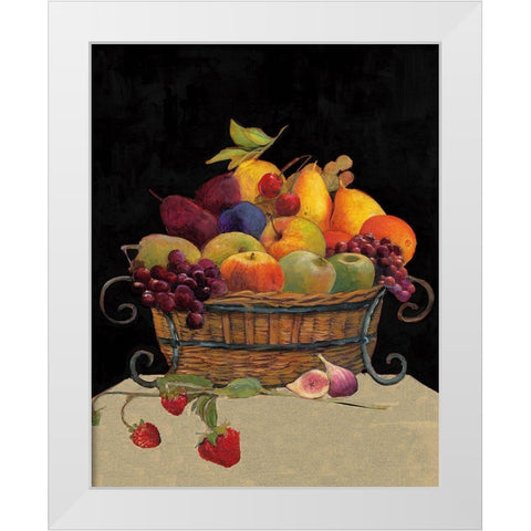 Fruit Basket I White Modern Wood Framed Art Print by Olson, Charlene