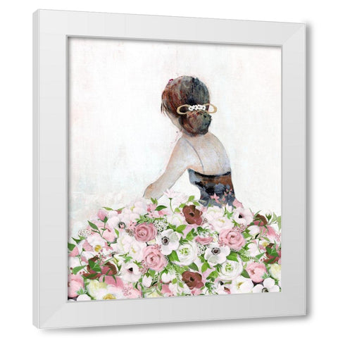 Floral Contemplation II White Modern Wood Framed Art Print by Tava Studios