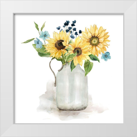 Sunflower Day I White Modern Wood Framed Art Print by Finn, Livi