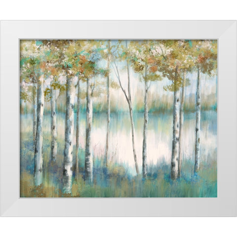 Aspen Lake White Modern Wood Framed Art Print by Nan