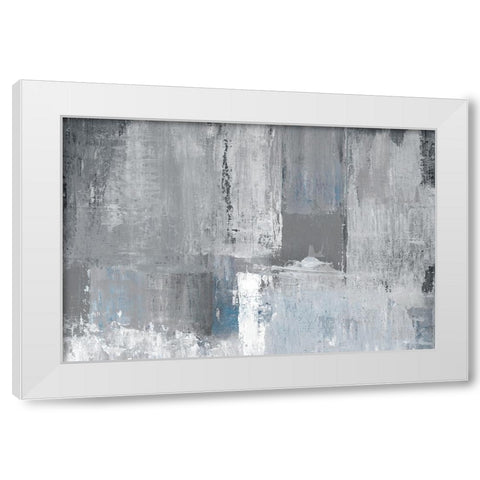 Tranquil Blues White Modern Wood Framed Art Print by Tava Studios