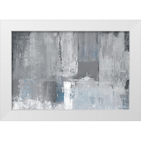Tranquil Blues White Modern Wood Framed Art Print by Tava Studios