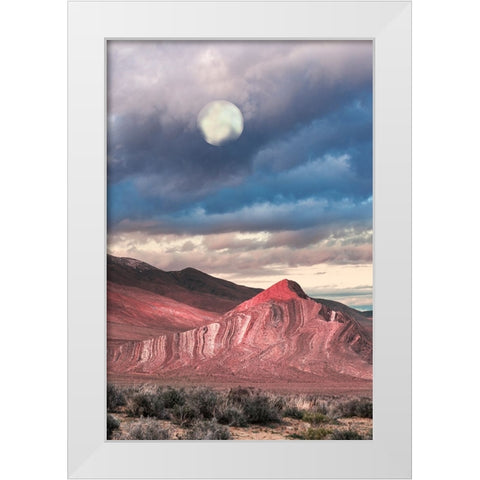 Last Light On Striped Butte White Modern Wood Framed Art Print by Delimont, Danita