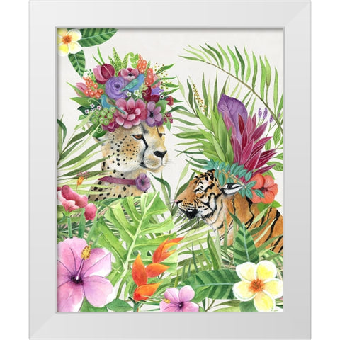 Jungle Royale I White Modern Wood Framed Art Print by Tava Studios
