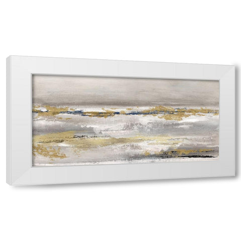 Golden Fog White Modern Wood Framed Art Print by Tava Studios