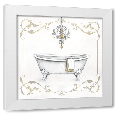 Fancy Tub White Modern Wood Framed Art Print by Tava Studios