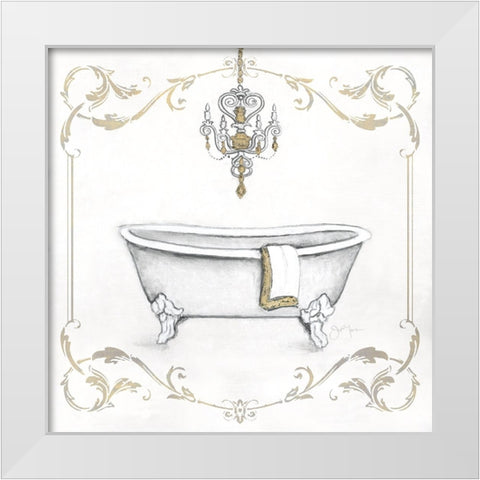 Fancy Tub White Modern Wood Framed Art Print by Tava Studios