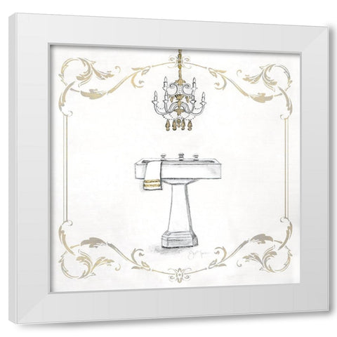 Fancy Sink White Modern Wood Framed Art Print by Tava Studios