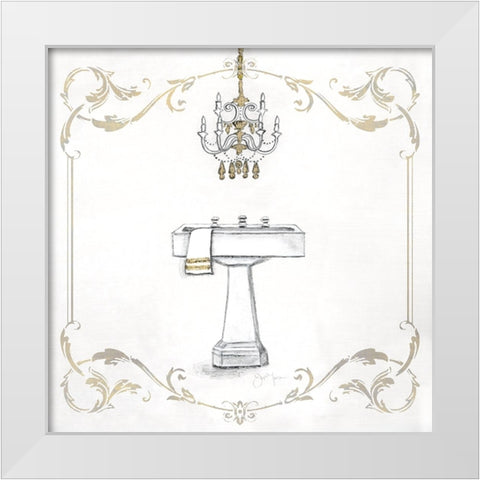 Fancy Sink White Modern Wood Framed Art Print by Tava Studios