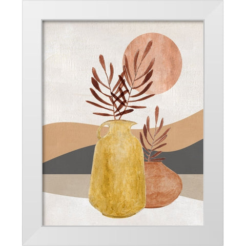 Adobe Moon I White Modern Wood Framed Art Print by Tava Studios