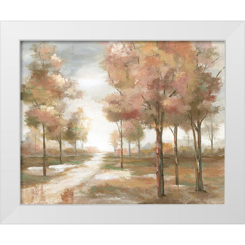 Pastel Park White Modern Wood Framed Art Print by Nan