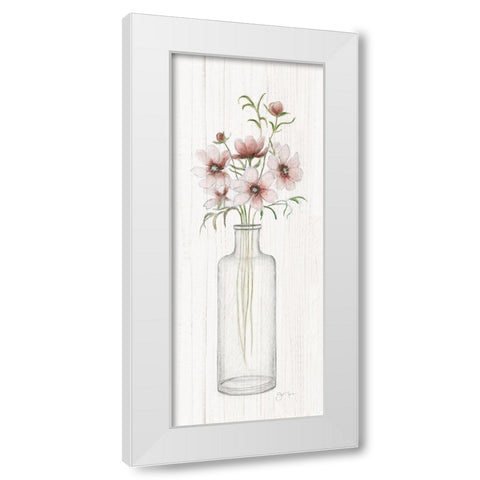 Pretty Pink I White Modern Wood Framed Art Print by Tava Studios
