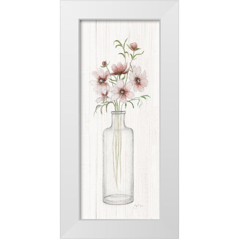 Pretty Pink I White Modern Wood Framed Art Print by Tava Studios