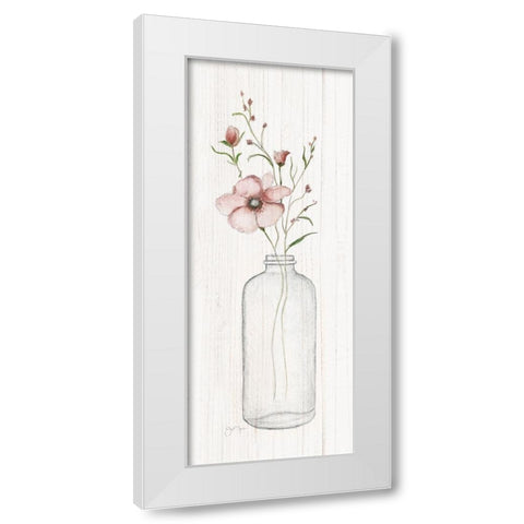 Pretty Pink II White Modern Wood Framed Art Print by Tava Studios