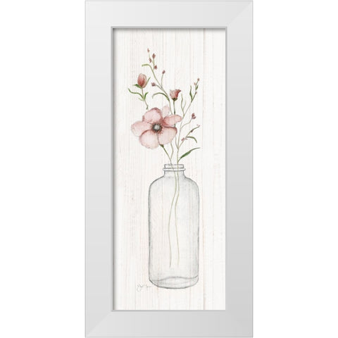 Pretty Pink II White Modern Wood Framed Art Print by Tava Studios