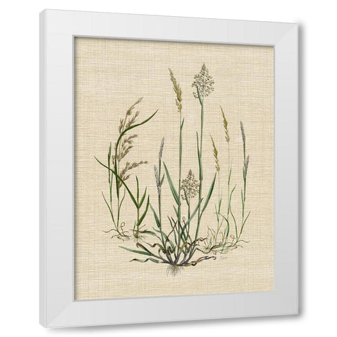 Linen Grasses I White Modern Wood Framed Art Print by Nan