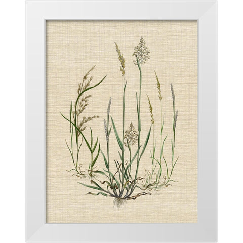 Linen Grasses I White Modern Wood Framed Art Print by Nan