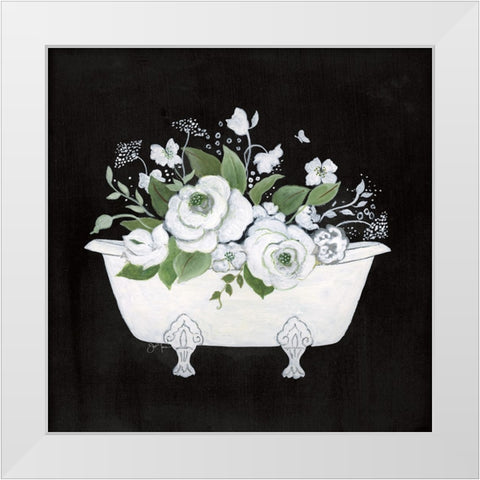 Charming Bath I White Modern Wood Framed Art Print by Tava Studios