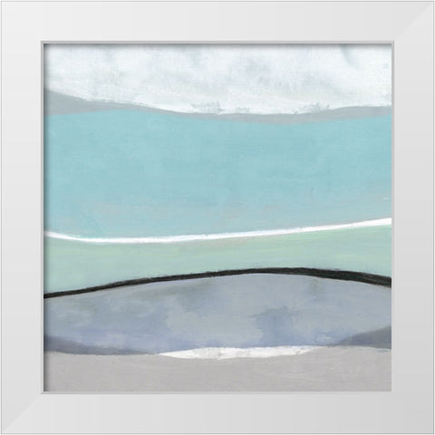 Tidal Current III White Modern Wood Framed Art Print by Tava Studios