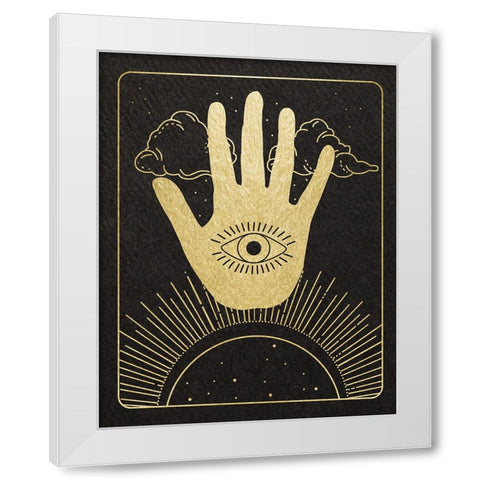 Celestial Palm White Modern Wood Framed Art Print by Santiago, Daniela