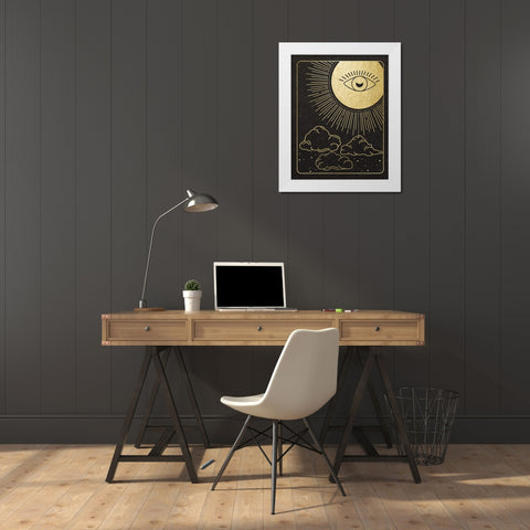 Celestial Eye White Modern Wood Framed Art Print by Santiago, Daniela