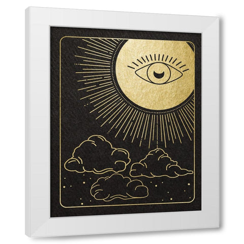 Celestial Eye White Modern Wood Framed Art Print by Santiago, Daniela