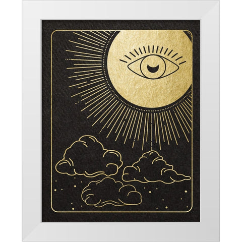 Celestial Eye White Modern Wood Framed Art Print by Santiago, Daniela