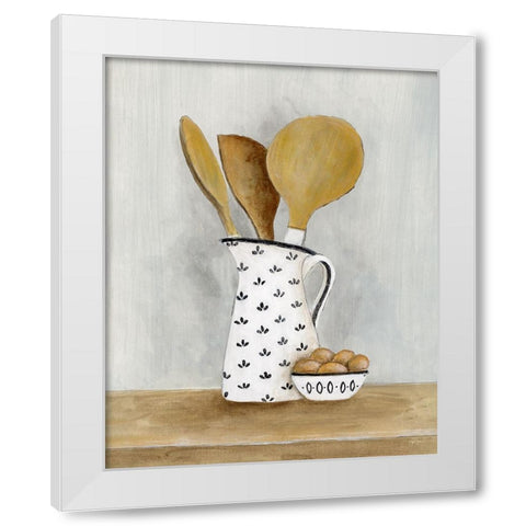 Cottage Kitchen II White Modern Wood Framed Art Print by Tava Studios
