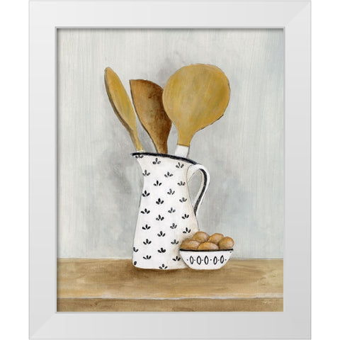 Cottage Kitchen II White Modern Wood Framed Art Print by Tava Studios