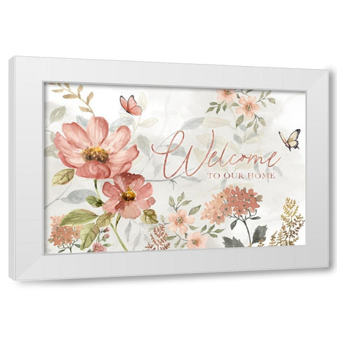 Summers Welcome White Modern Wood Framed Art Print by Nan